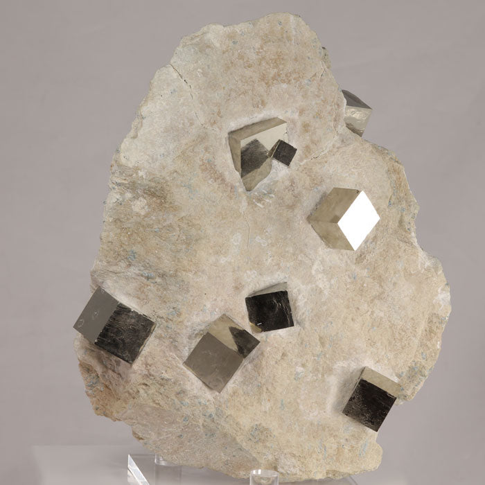 4077g Huge Navajn Pyrite Cube Specimen on Matrix title=