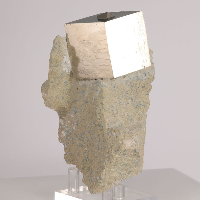 826g Pyrite Cube Specimen on Matrix title=