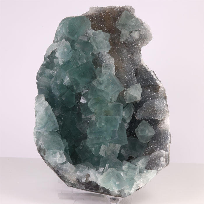 1210g Chinese Fluorite with Drusy Quartz title=