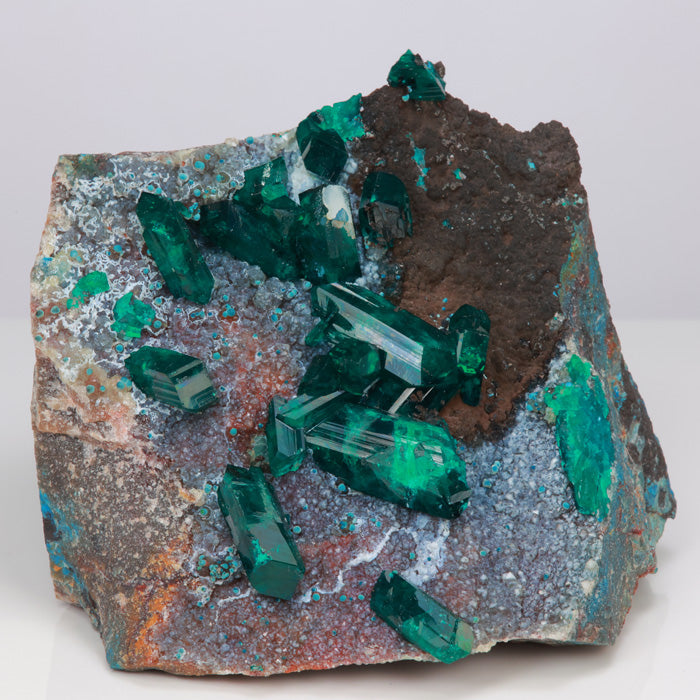 466g Large Dioptase Crystal Specimen on Matrix title=