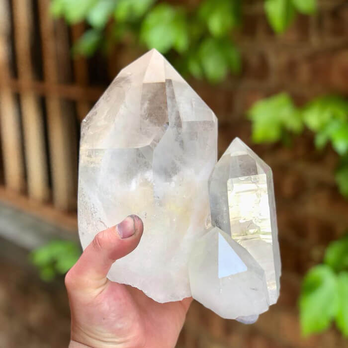 6.12lbs Triple Point Clear Quartz Crystal Cluster title=