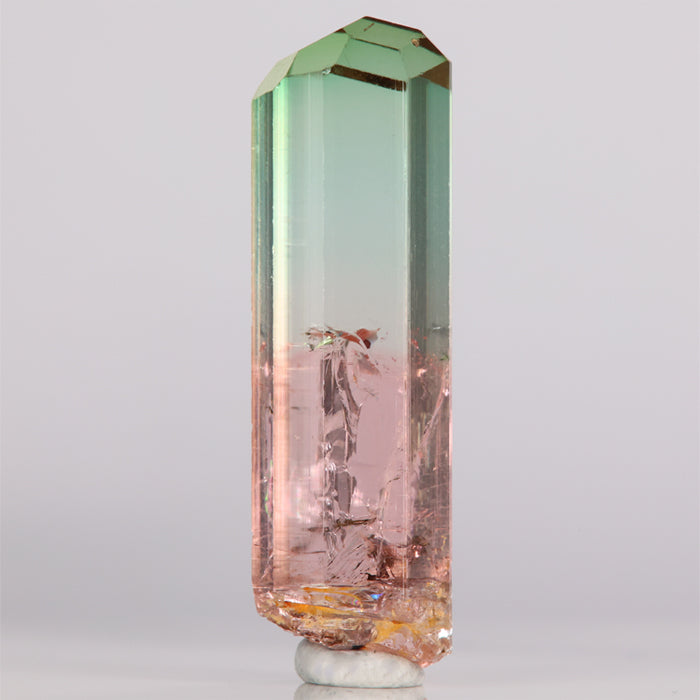 34.80ct Beautiful Pastel Bicolor Pink & Green Tourmaline Crystal title=