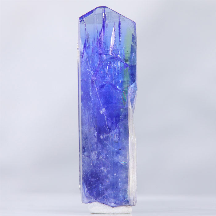 64.37ct Tall Tanzanite Crystal with Green Color Zoning title=