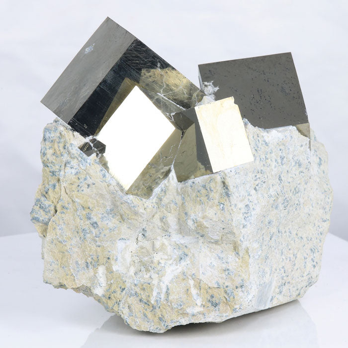 1090g Navajn Pyrite Cube Cluster on Matrix title=